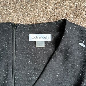 Calvin Klein Gray V-Neck Sleeveless Sheath Maxi Dress